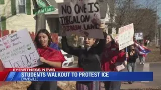 Hundreds of EVSC students stage walkout to protest ICE