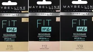 Maybelline New York fit me  matte proless compact powder shades guide video