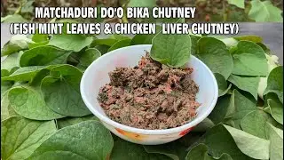 MATCHADURI DO'O BIKA CHUTNEY (FISH MINT LEAVES & CHICKEN LIVER CHUTNEY) Houttuynia cordata |JAMYRDOH