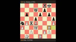GM Wei Yi vs GM Wesley So  at World Rapid Championship Round 3 #subscribe