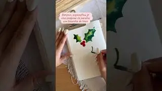 Tuto branche de houx #learntopaint #tuto #tutoaquarelle #tutorial #aquarelle #painting #artshorts