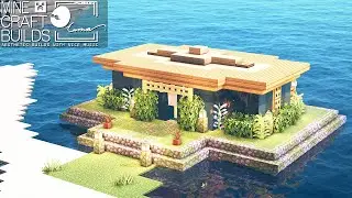 🔨🏠 Minecraft: 🌊 How to Build a Waterfall Wall House with a Small Harbor: Easy House Tutorial