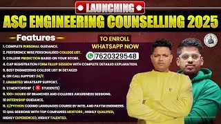 ⭐ Launching ASC Engineering Counselling 💫2025 MHT-CET Best Counselling for Engineering Admission.