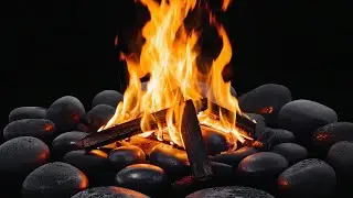 Fireplace &ndash; 10-Hour River Rock Campfire | Intense Flames & Ember Glow in Full HD