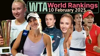 This Week WTA Rankings 10 February 2025, World Top 15 Tennis Players. Titles 4 B Bencic, A Potapova