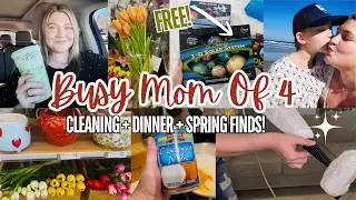DAY IN THE LIFE MOM OF 4 | SPRING FINDS SHOP WITH ME 🌷+ CLEANING + DINNER