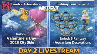 UNLOCKED Valentine's Day Skin 5xAquarium🎲DAY 2🎲Tundra Adventure🎣Fishing Tournament🏰Whiteout Survival