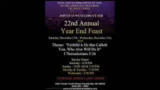 22nd Annual Year End Feast - Saturday Night - Dec 27, 2025
