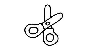 How to draw a Scissors for kids | Scissors Easy Draw Tutorial step by easy