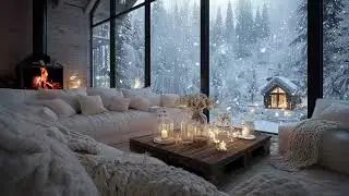 🔥🎹 Tranquil Winter Lounge Piano | Fireplace Ambiance & Snowy Night for Deep Sleep, Focus & Study