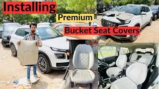 Installing Premium Seat Covers In Hyundai Venue Facelift | Bucket Seat Covers | Kartik Paal