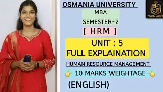 HRM || HUMAN RESOURCE MANAGEMENT || UNIT-5 || EXPLAINATION VIDEO || MBA SEM-2 ||&lrm;⁨@shivanipallela⁩&nbsp; 