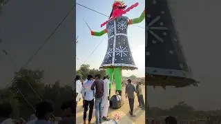 Ballabgarh biggest ravan dehan||dusshera mela carnival 2024#ballabhgarh #ravandahan #dussehra 👺
