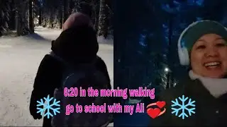 Its monday morning walking with my Ali go to school! Weather is -10°C❄️🇫🇮