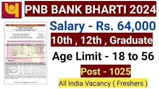 PNB Bank recruitment 2024 | pbn credit officer vacancy | punjab national bank | #bankvacancy
