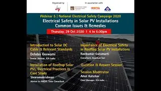 Electrical Safety in Solar PV Installations, Common Issues and Remedies