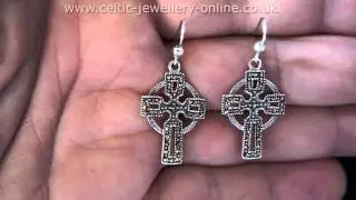 Sterling Silver Celtic Cross Earrings DPS011