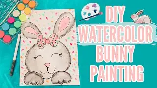 DIY Watercolor Bunny Painting | Full Tutorial | P'zazz Art Studio