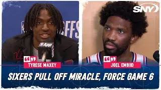 Tyrese Maxey and Joel Embiid on 76ers wild comeback win in Game 5 to stay alive | SNY
