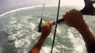Konstantin and Mike kiting at Mibaru Beach