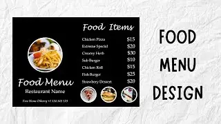 Restaurant Food Menu Card Design | Design in Photoshop | Food Menu Design