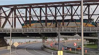 TRAINS  Via Rail Ocean Eastbound on Victoria Bridge 