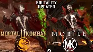 MK11 vs. MK Mobile - SPAWN (Tormented Soul) All moves, Brutality, & Fatal Blow comparison. (UPDATED)