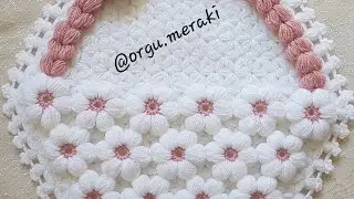 Puf çiçekli sepet lif modeli 🌼 çeyizlik lif modelleri #lifmodelleri #çeyizliklif #sepetlif