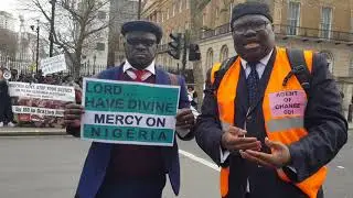 Peaceful Protest at Westminster Downing Street protesting for international aid.