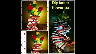 Diy flower pot /lamp (easy craft), Popsicle craft, icecream stick craft(wowsome creation) home decor