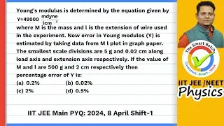 Young's modulus is determined by the equation given by Y=49000 M/l  dyne/cm2  where M is the mass