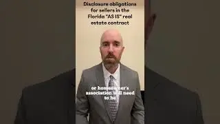 Disclosure obligations for sellers in the Florida &ldquo;AS IS&rdquo; real estate contract #realestate