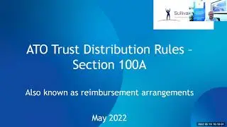 ATO Trust Distribution Rules - Section 100A