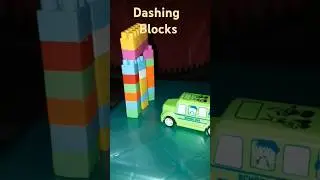 School bus dashing blocks || Joha tiny cars      #youtubeshorts #cars #shorts #cars #schoolbus