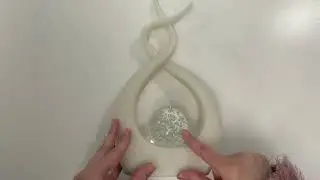 Statuary Decorative Sculpture with Crystal-Clear Glass Orb -Polyresin & Glass Modern Home Decor #ad