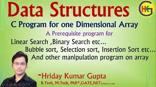 Lecture Before Searching and Sorting  | Arrays in C Programming