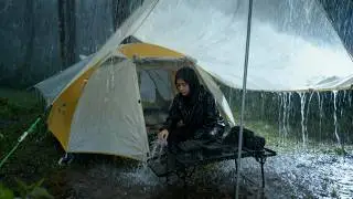⛈ КЕМПИНГ ПОД ПРОСТОРНЫМ ДОЖДЕМ ‼️ СТРЕМЛЕНИЕ К ПОСТРОЙКЕ ТЕПЛОЙ И УЮТНОЙ ПАЛАТКИ | РАССЛАБЛЯЮЩИЙ