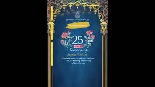 25th Wedding Anniversary invitation video in english language with gate design 1500