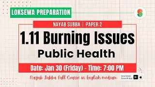 Burning Issues - Public Health | Loksewa Nayab Subba Preparation | Raju Sir | #loksewa #nayabsubba