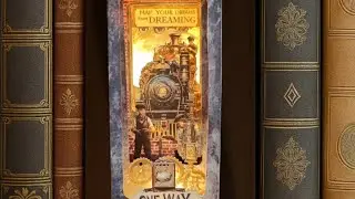 vintage Steam Train Paper Book Nook #papercraft #cricut #cricutmade #cricketlover #craftideas ,#diy