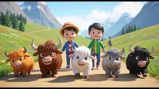 Five Little Yaks Plod Plod Plod | Mountain Animal Song & Counting for Kids