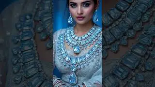 latest2025 Bridal jewellery blue crystal long layered necklace design#fashion #jewelry #traditinal