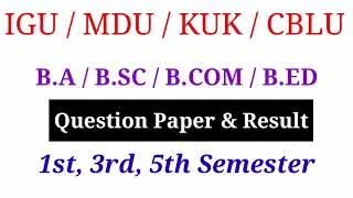 igu update | mdu update | new result update | 1st, 3rd, 5th sem question paper