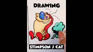 Drawing Stimpson J Cat - Stimpson Q Cat