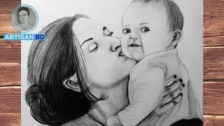 How to draw Mother's Day step by step | Mother's Day drawing tutorial