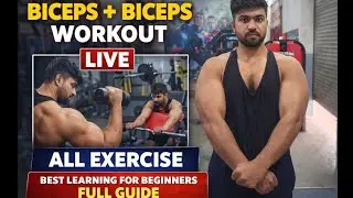 🔥5th Biceps+Biceps Workout LIVE  All Exercises Beginners Full Guide #gymworkout #live #liveworkout