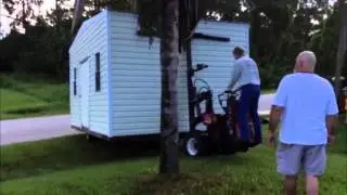 Here's how to move a shed through a ditch!