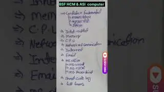BSF HCM & ASI Computer syllabus 👍👍👍.                           #study #success #trending