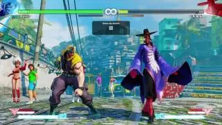 SFV: Nash meaty Bazooka Knee and Sonic Scythe