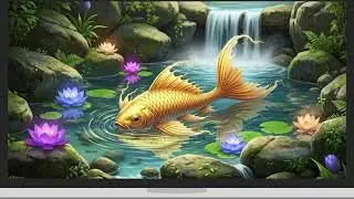 TV Art Nobel in Gold Fish Classical Painting Frame |  Wallpaper Inspiration 4K
